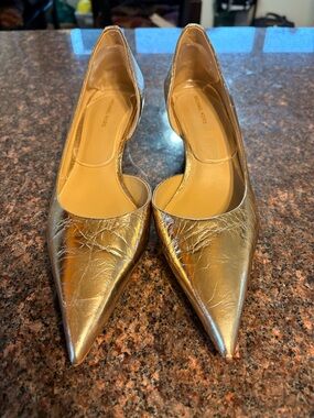 Michael Kors Metallic Gold Pointed D'Orsay Heels